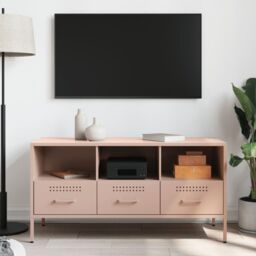 Berkfield Home TV Cabinet Pink 100.5x39x50.5 cm Steel - thumbnail 3
