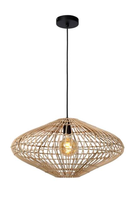Netlighting Magali Scandinavian Rattan Pendant Light Ø 56cm 1xE27 Light Wood in Light Tan - image 1