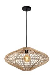 Netlighting Magali Scandinavian Rattan Pendant Light Ø 56cm 1xE27 Light Wood in Light Tan - thumbnail 1
