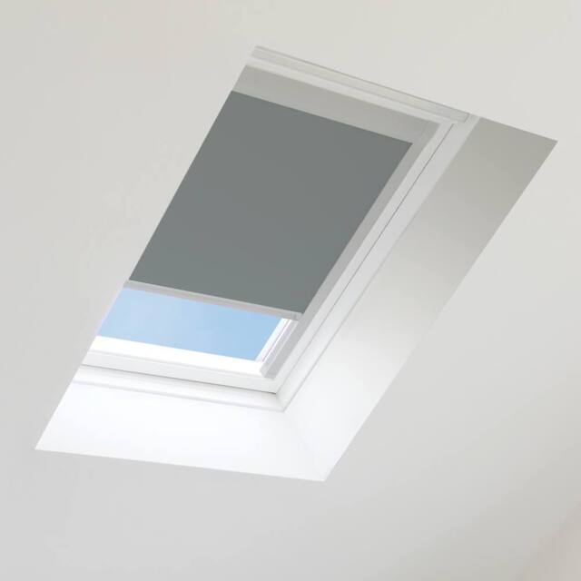 Bloc Blinds Blackout Blind for Velux Roof Window - Dark Grey in Silver - Size: U04 - image 1
