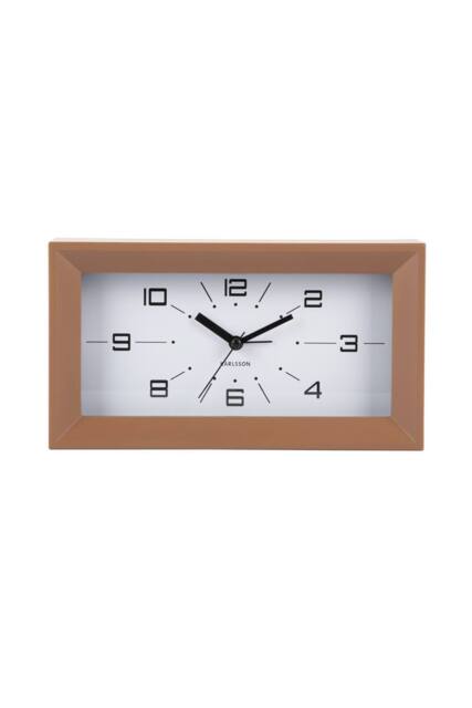 PRESENT TIME Karlsson Alarm Clock Lujo Rectangle - Mocha Brown - image 1