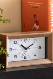 PRESENT TIME Karlsson Alarm Clock Lujo Rectangle - Mocha Brown - thumbnail 2