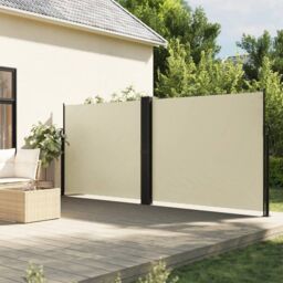 Berkfield Home Retractable Side Awning Cream 180x1200 cm - thumbnail 1