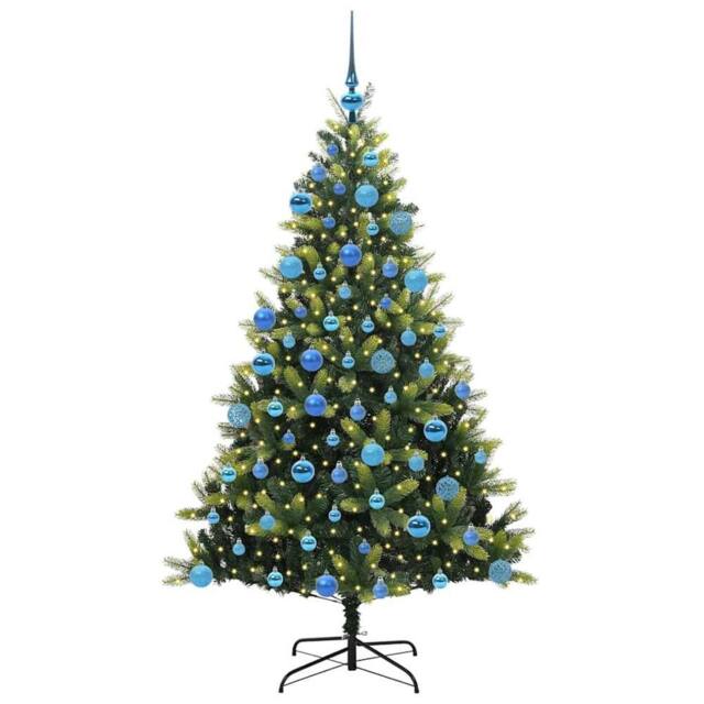 Berkfield Home Realistic Artificial Hinged Christmas Tree 300 LEDs Green 180 cm - image 1