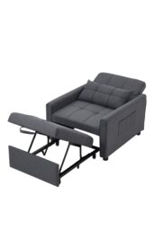 Living and Home Three-in-One Versatile Single Sofa Bed with Pillow in Dark Grey - thumbnail 4