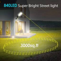 FLAVORA Commercial Solar Street Light 840 LED Lamp Outdoor in Black - thumbnail 4