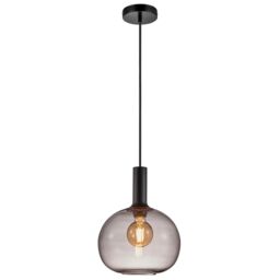 Nordlux Alton Pendant Light Black Glass Dining Room E27 Mains 25cm