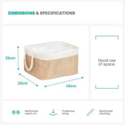 Kelvenix Mara Large Fabric Storage Basket Set in Beige - thumbnail 2