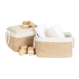 Kelvenix Mara Large Fabric Storage Basket Set in Beige - thumbnail 1