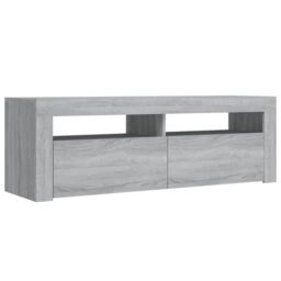 Berkfield Home TV Cabinet with LED Lights Grey Sonoma 120x35x40 cm - Size: 120 x 35 x 40 cm - thumbnail 3