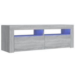 Berkfield Home TV Cabinet with LED Lights Grey Sonoma 120x35x40 cm - Size: 120 x 35 x 40 cm - thumbnail 2