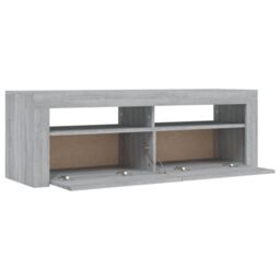 Berkfield Home TV Cabinet with LED Lights Grey Sonoma 120x35x40 cm - Size: 120 x 35 x 40 cm - thumbnail 4