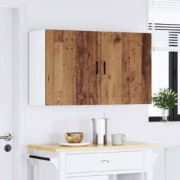 Berkfield Home Kitchen Wall Cabinets 2 pcs¬†Porto Old Wood Engineered Wood in Brown - thumbnail 1