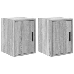 Berkfield Home Garage Wall Cabinets 2 pcs Grey Sonoma Engineered Wood - thumbnail 2