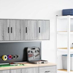 Berkfield Home Garage Wall Cabinets 2 pcs Grey Sonoma Engineered Wood - thumbnail 3