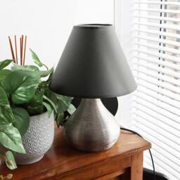 Voltico 2PK Adjustable 9 Inch Fabric Coolie Lampshade in Dark Grey - thumbnail 3