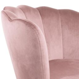 Genesis Flora Velvet Accent Chair Petal Back Plush Upholstered Modern Chair in Pink - Size: 1 Seater - thumbnail 4