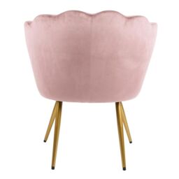 Genesis Flora Velvet Accent Chair Petal Back Plush Upholstered Modern Chair in Pink - Size: 1 Seater - thumbnail 7