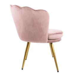 Genesis Flora Velvet Accent Chair Petal Back Plush Upholstered Modern Chair in Pink - Size: 1 Seater - thumbnail 6