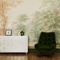 Superfresco Easy Stately Woodland Neutral Green Print To Order 3m x 2.8m Mural - thumbnail 1