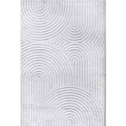 THE RUGS New York Design Rug Runner Panglao Polyester Geometric High Low Rug in White - Size: 80 cm x 120 cm - thumbnail 4