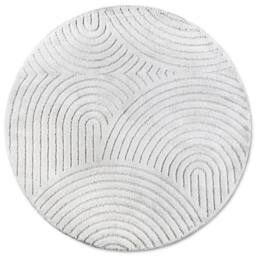 THE RUGS New York Design Rug Runner Panglao Polyester Geometric High Low Rug in White - Size: 80 cm x 120 cm - thumbnail 9