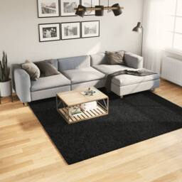 Berkfield Home Rug OVIEDO Short Pile Black 240x240 cm - Size: Medium - thumbnail 2
