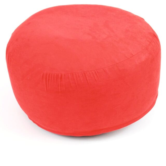 mysmartbuy Inflatable Footrest - Super Soft Faux Suede Pouffe Home Furniture in Red - image 1