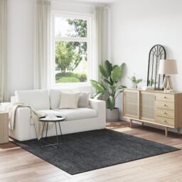 Berkfield Home Shaggy Rug with Latex Backing Dark Grey 200x200 cm - Size: Medium - thumbnail 1