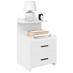 Berkfield Home Durable Bedside Cabinets 2 pcs with 2 Drawers White 40x36.5x62 cm - thumbnail 2