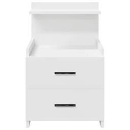 Berkfield Home Durable Bedside Cabinets 2 pcs with 2 Drawers White 40x36.5x62 cm - thumbnail 4