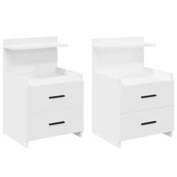 Berkfield Home Durable Bedside Cabinets 2 pcs with 2 Drawers White 40x36.5x62 cm - thumbnail 3