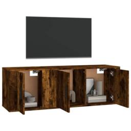 Berkfield Home Classic 2 Piece TV Cabinet Set Smoked Oak Engineered Wood in Brown - thumbnail 1