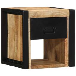 Berkfield Home Beautiful Bedside Cabinets 2 pcs 40x35x40 cm Solid Rough Wood Mango in Brown - Size: 40 x 35 x 40 cm - thumbnail 3