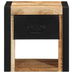 Berkfield Home Beautiful Bedside Cabinets 2 pcs 40x35x40 cm Solid Rough Wood Mango in Brown - Size: 40 x 35 x 40 cm - thumbnail 6