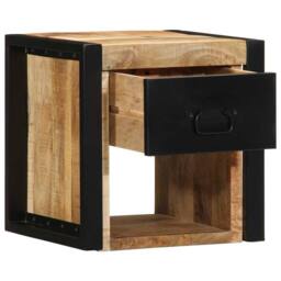 Berkfield Home Beautiful Bedside Cabinets 2 pcs 40x35x40 cm Solid Rough Wood Mango in Brown - Size: 40 x 35 x 40 cm - thumbnail 1