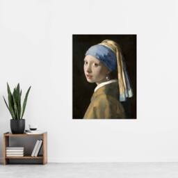 "Artery8 Girl with a Pearl Earring Vermeer Vintage Wall Art Print Poster in Black - Size: W18"" x H24""" - thumbnail 4