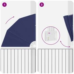 Berkfield Home Balcony Privacy Screen Folding Manual Navy blue 140 x 140 cm Fabric - thumbnail 8