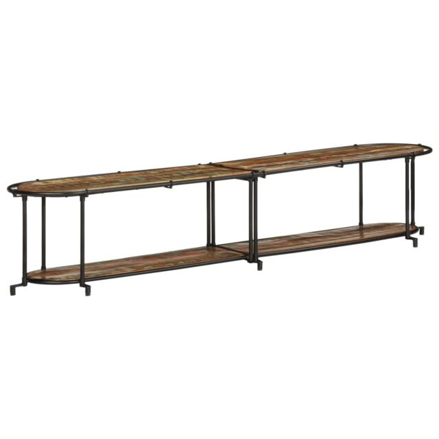 Berkfield Home TV Cabinet 200x42x40 cm Solid Wood Reclaimed in Brown - Size: 200 x 42 x 40 cm - image 1