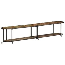 Berkfield Home TV Cabinet 200x42x40 cm Solid Wood Reclaimed in Brown - Size: 200 x 42 x 40 cm - thumbnail 2