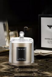 Living and Home High-End Lychee & White Tea Scented Bell Jar Candle Home Fragrance Help Sleep, 9cm * 11.5cm in Grey - thumbnail 2