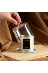 Living and Home High-End Lychee & White Tea Scented Bell Jar Candle Home Fragrance Help Sleep, 9cm * 11.5cm in Grey - thumbnail 7