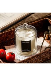 Living and Home High-End Lychee & White Tea Scented Bell Jar Candle Home Fragrance Help Sleep, 9cm * 11.5cm in Grey - thumbnail 1