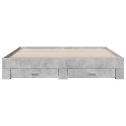 Berkfield Home Bed Frame with Drawers without Mattress Concrete Grey 200x200 cm - thumbnail 4