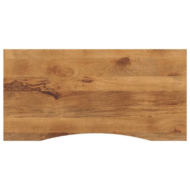 Berkfield Home Desk Top with Curve 140x50x2.5 cm Solid Wood Rough Mango in Brown - image 1