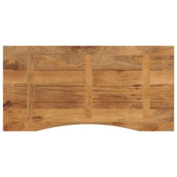Berkfield Home Desk Top with Curve 140x50x2.5 cm Solid Wood Rough Mango in Brown - thumbnail 5