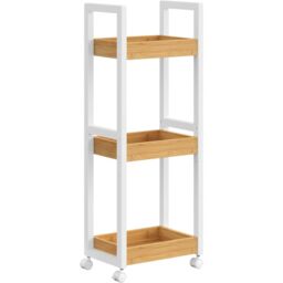 SONGMICS Slim Bathroom Trolley with Wheels & 3 Storage Shelves - thumbnail 6
