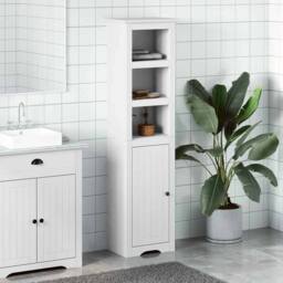 Berkfield Home Durable Bathroom Cabinet BODO White 44x30x160 cm - Size: 44 x 30 x 160 cm - thumbnail 1