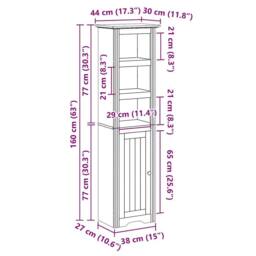 Berkfield Home Durable Bathroom Cabinet BODO White 44x30x160 cm - Size: 44 x 30 x 160 cm - thumbnail 8