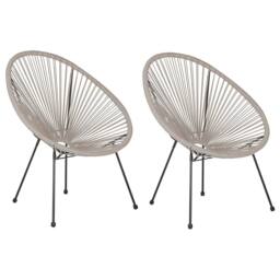 Wyld and Coco Living Papasan Chair Set Light Grey - Indoor Outdoor - thumbnail 2